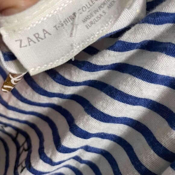 2/$30 ZARA Grand Sourire Striped Boatneck Skull Tie Back Top - Picture 9 of 12
